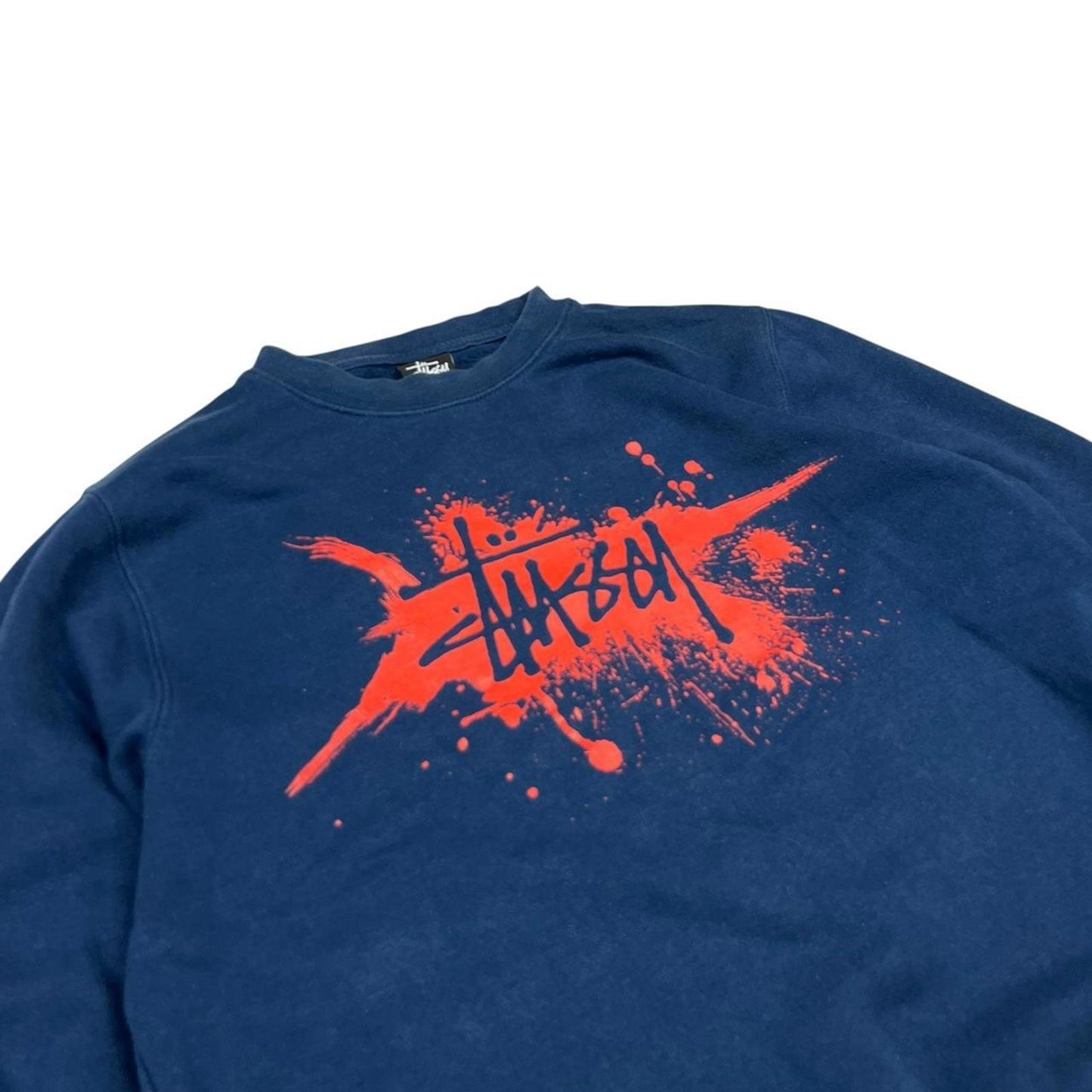Stussy Paint Splatter Sweatshirt Red Navy