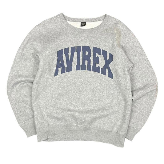 Avirex Spellout Crewneck Grey Navy