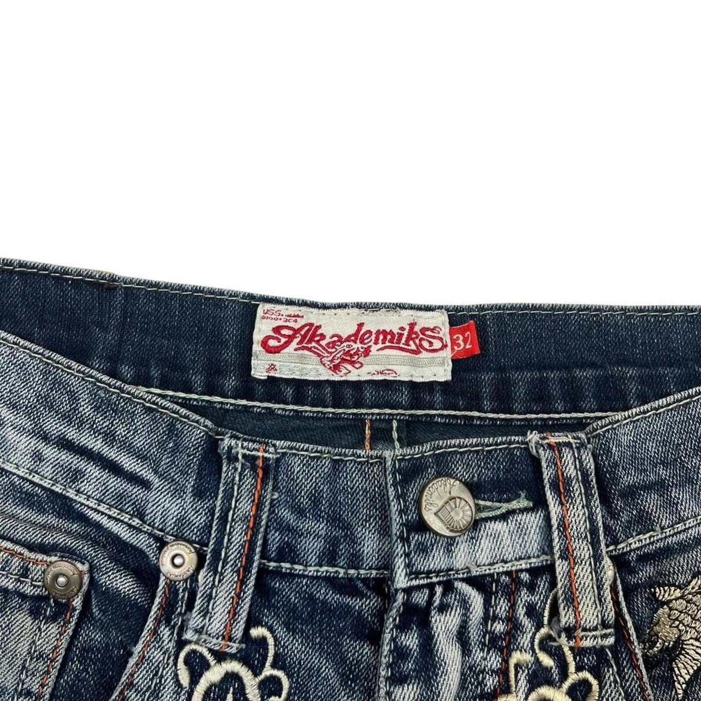 Akademiks Embroidered Jeans - W32