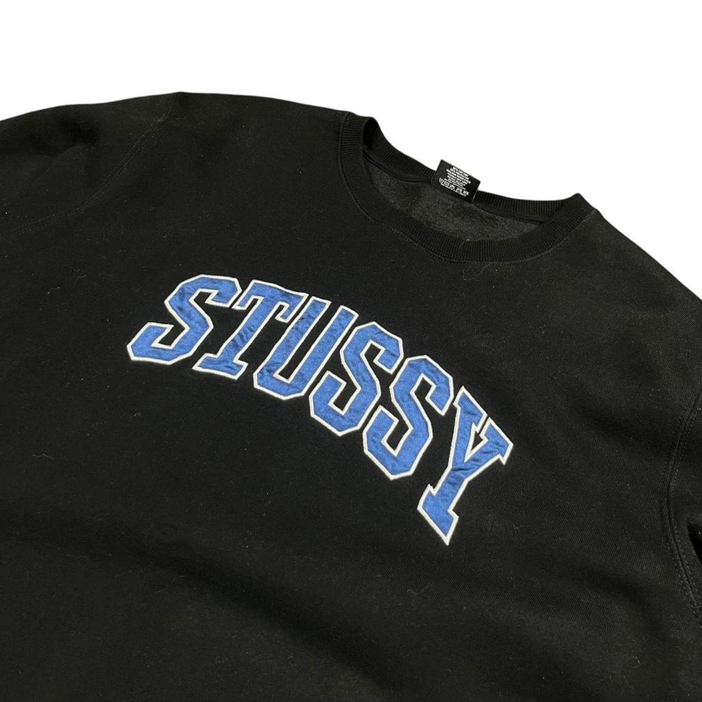 Stussy Spellout Sweatshirt Black Blue