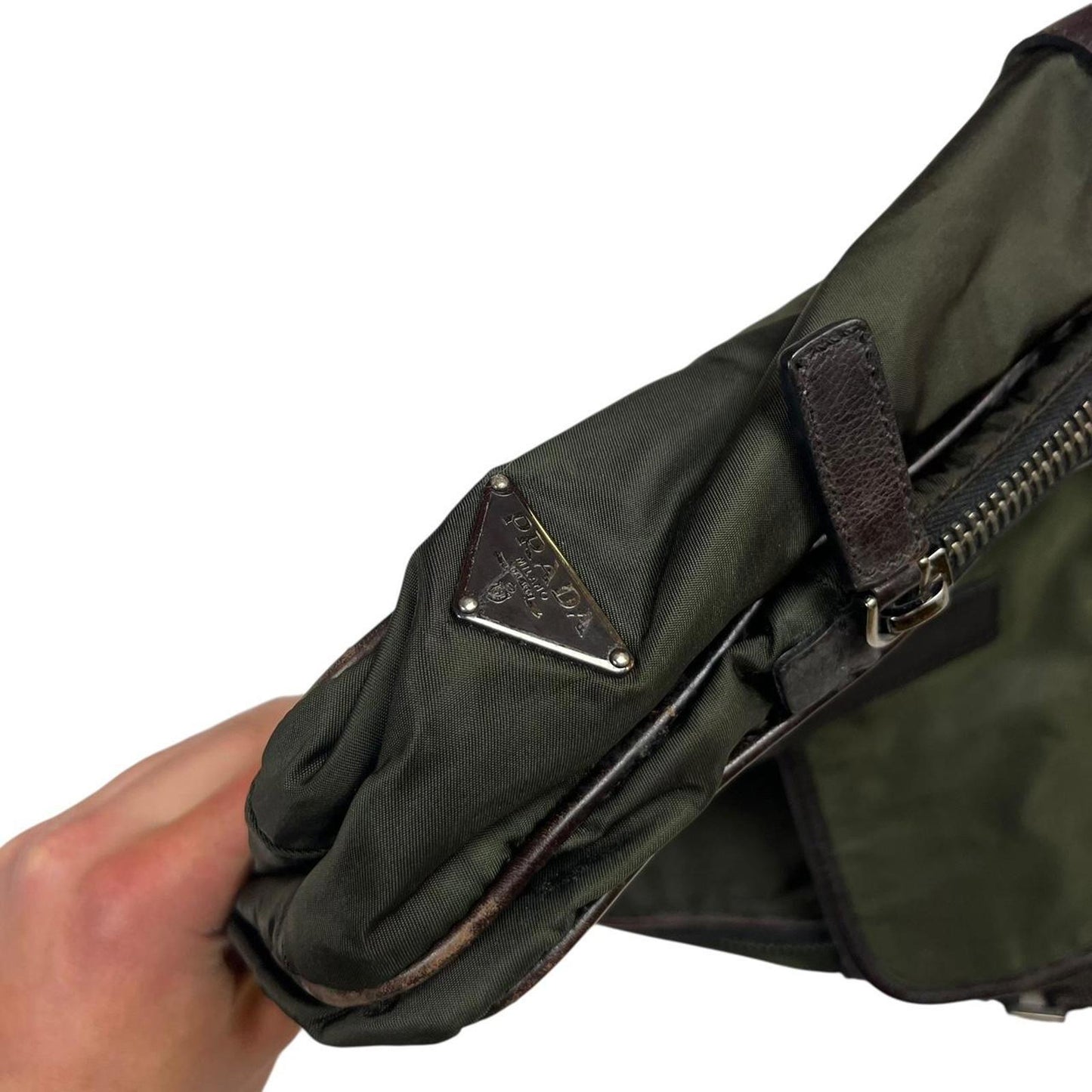 Prada Satchel Shoulder Bag Green