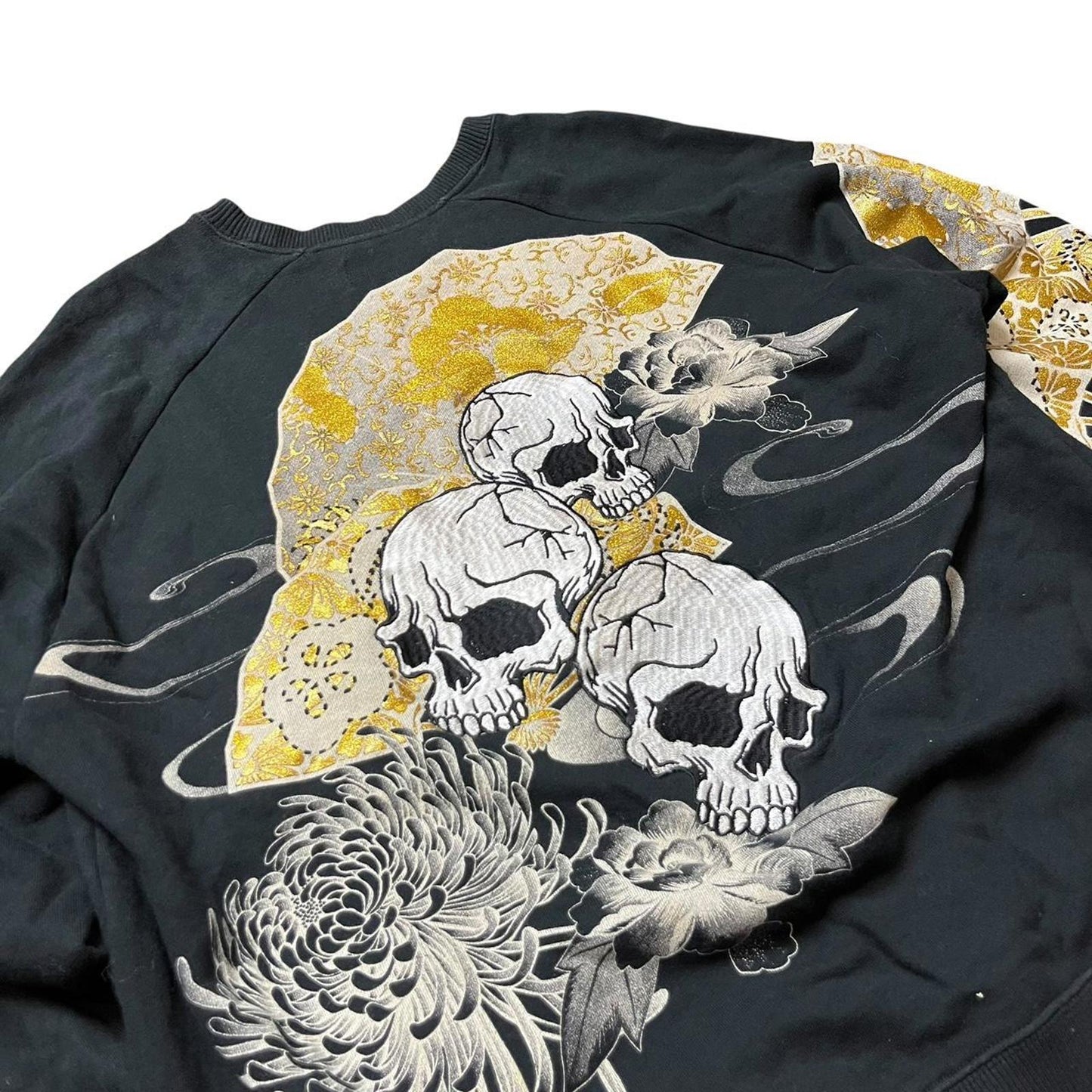 Karakuri Embroidered Jumper Black Gold