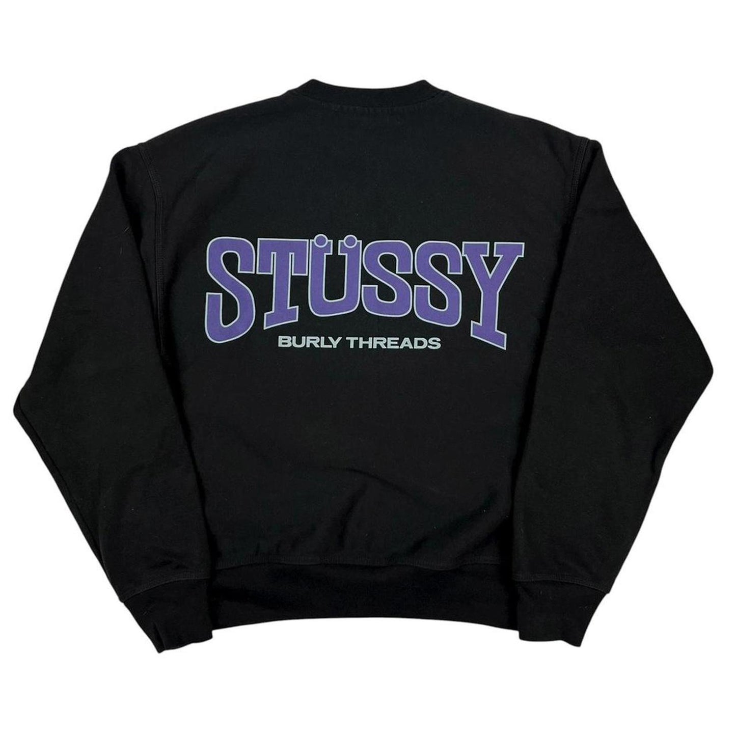 Stussy Spellout Sweatshirt Black Purple