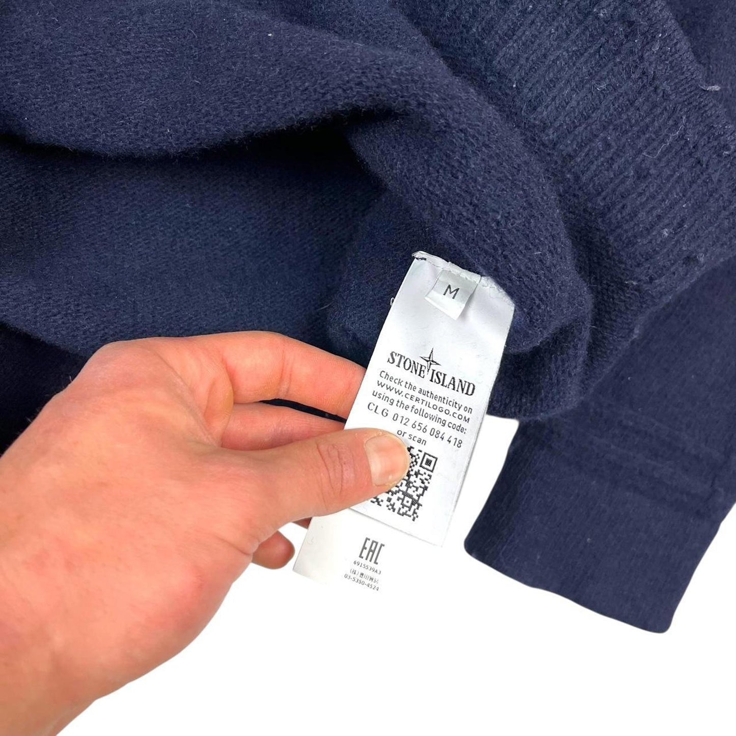 Stone Island 1/4 Zip Knit Navy
