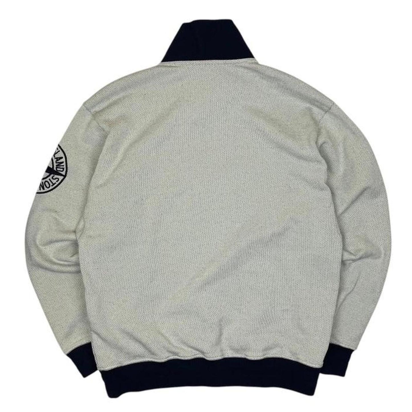 Stone Island Embroidered Logo Quarter Zip - M