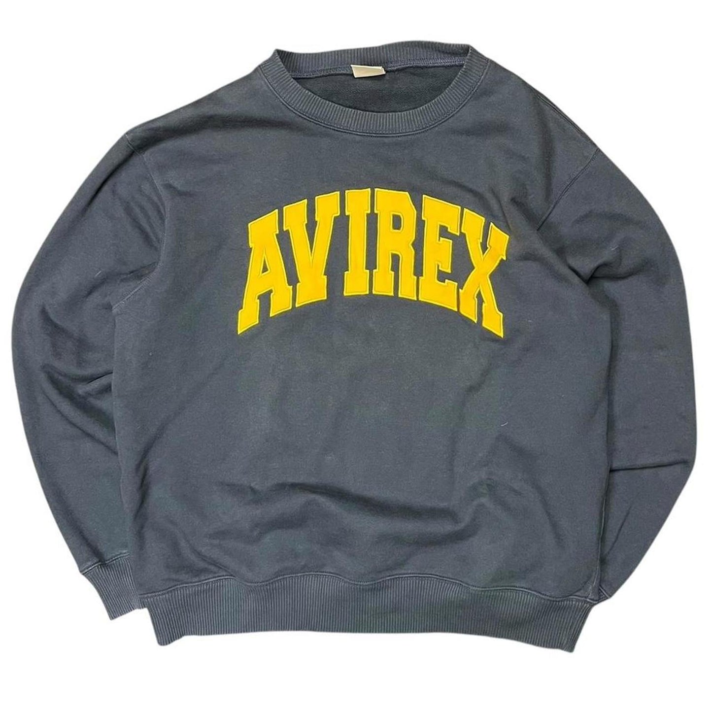 Avirex Spellout Crewneck Navy Yellow
