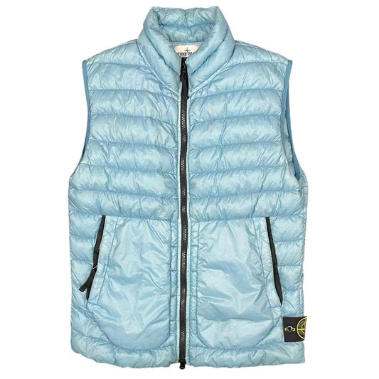 Stone Island Garment Dyed Micro Yarn Down Gilet Blue