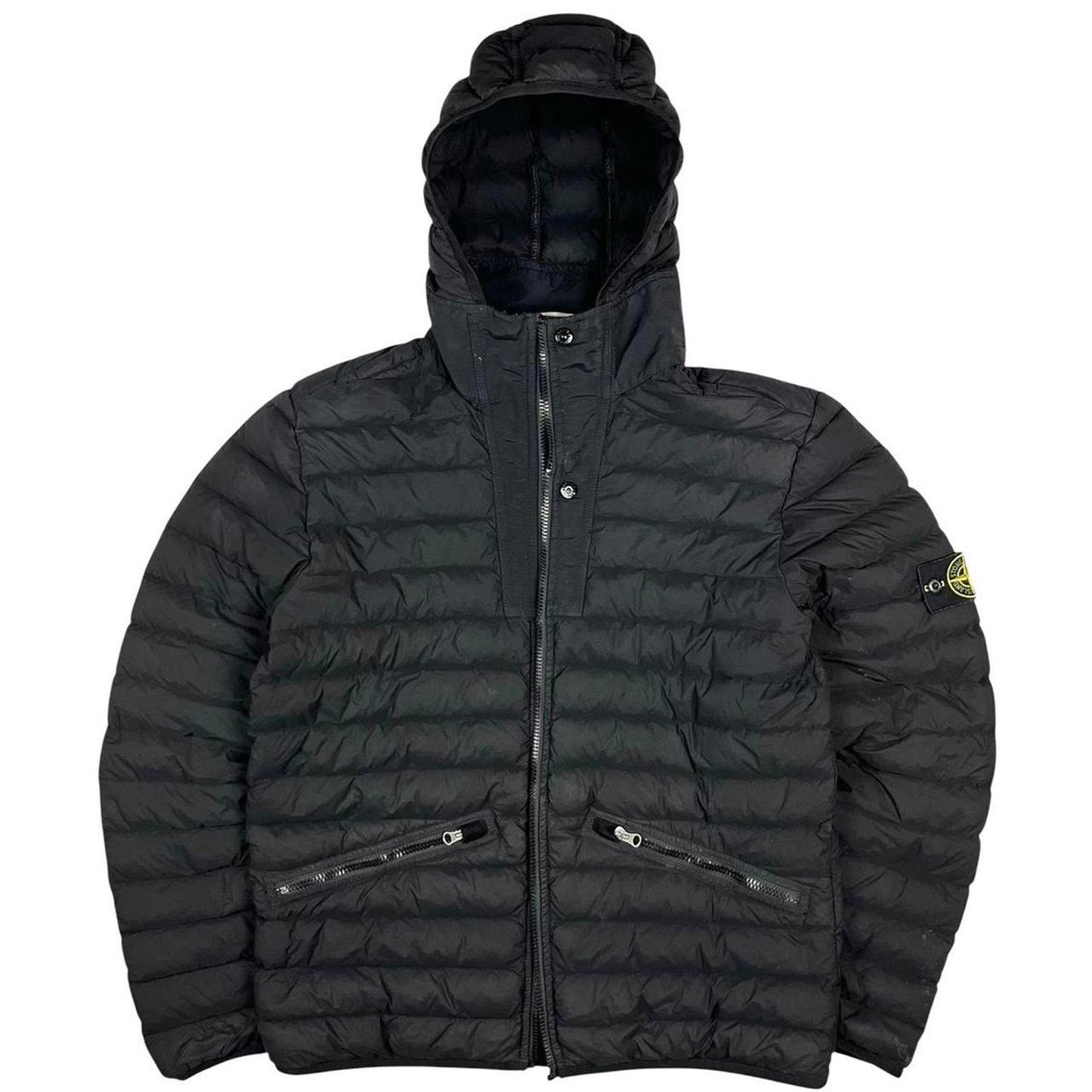 Stone Island Loom Woven Down Chambers Stretch Nylon-TC Jacket Black