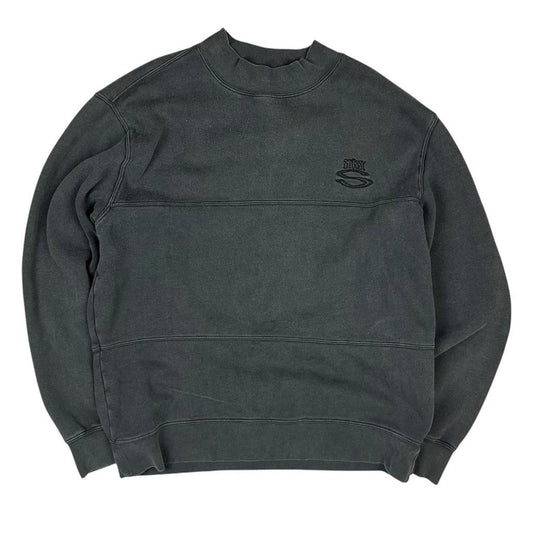 Vintage Stussy Embroidered Sweatshirt Grey