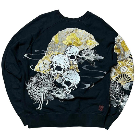 Karakuri Embroidered Jumper Black Gold