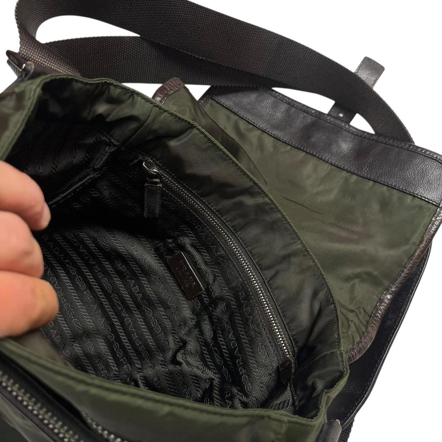 Prada Satchel Shoulder Bag Green
