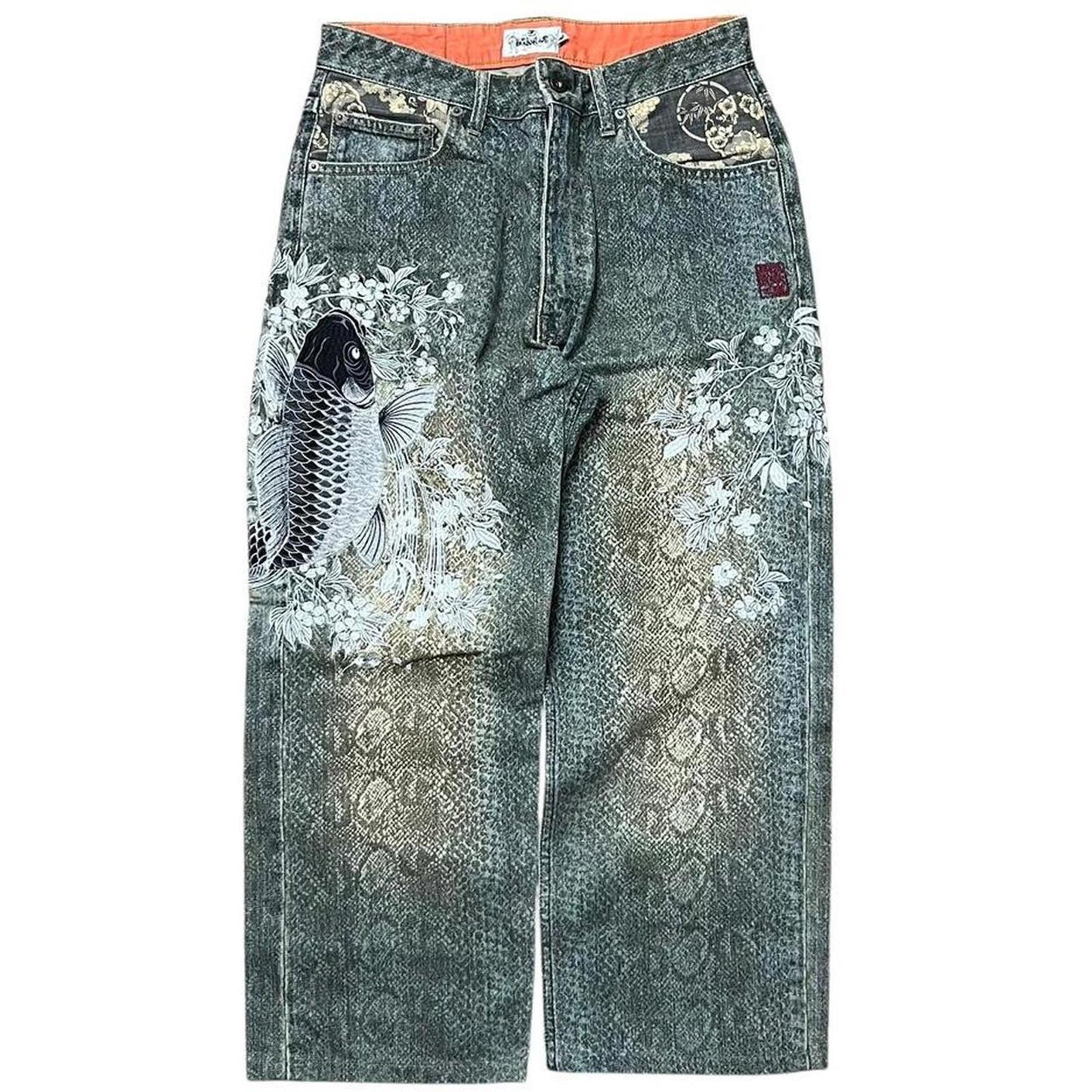 Authentic Karakuri Koi Embroidery Jeans
