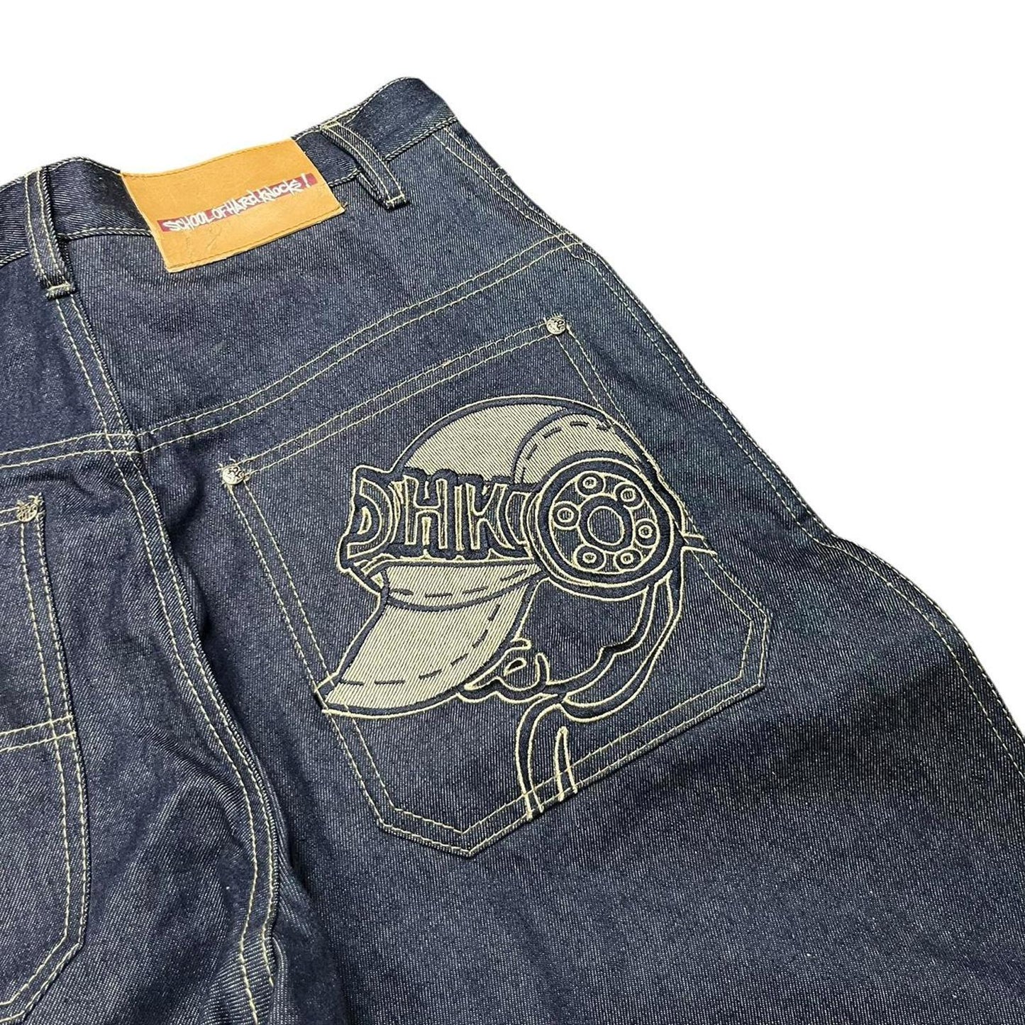 School Of Hard Knocks Embroidered Navy Jeans