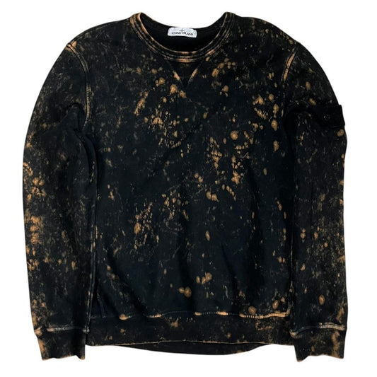 Stone Island Crewneck Sweatshirt Off-Dye ODV Treatment Garment Dyed Blue