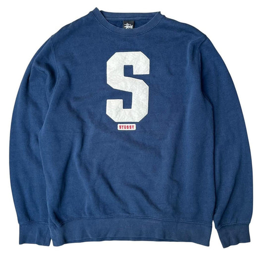 Stussy Sweatshirt White Red Navy Blue