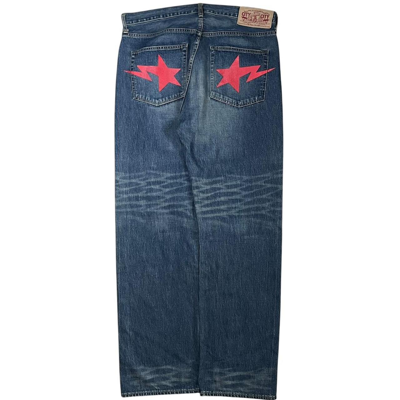 Authentic Bapesta Star Red Print Jeans