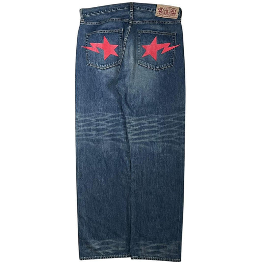Authentic Bapesta Star Red Print Jeans