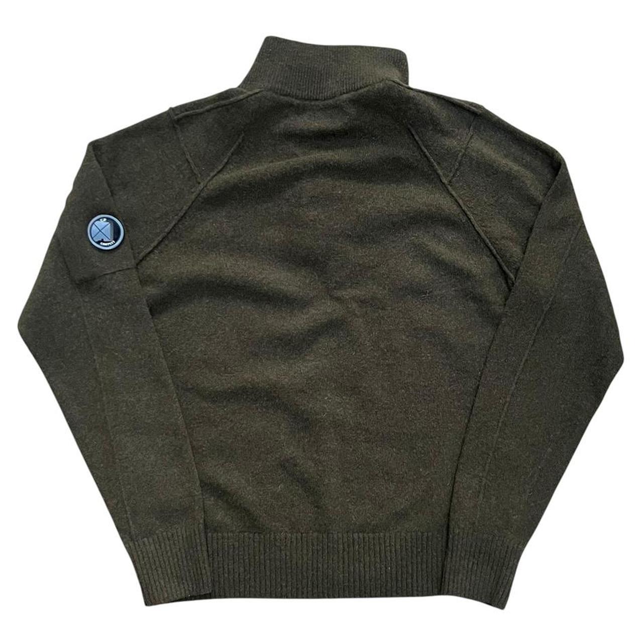 CP Company Knit Quarter Zip Dark Green