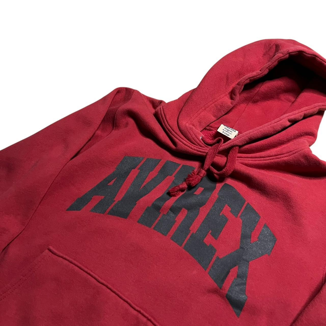 Avirex Spellout Hoodie Red