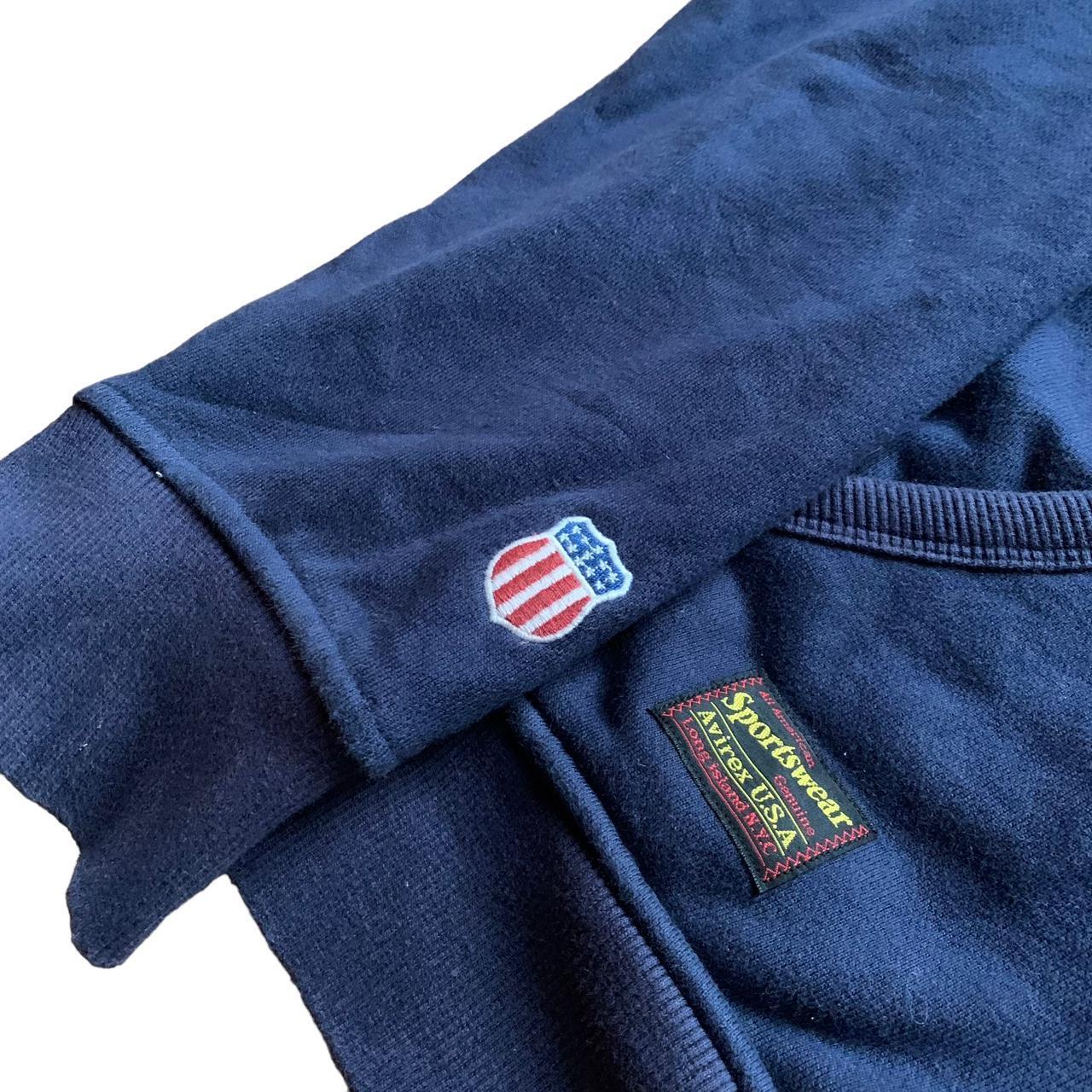 Avirex Zip Up Hoodie Blue White