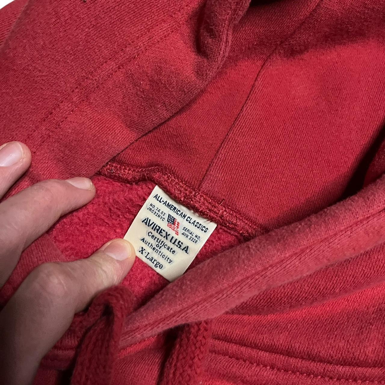 Avirex Spellout Hoodie Red