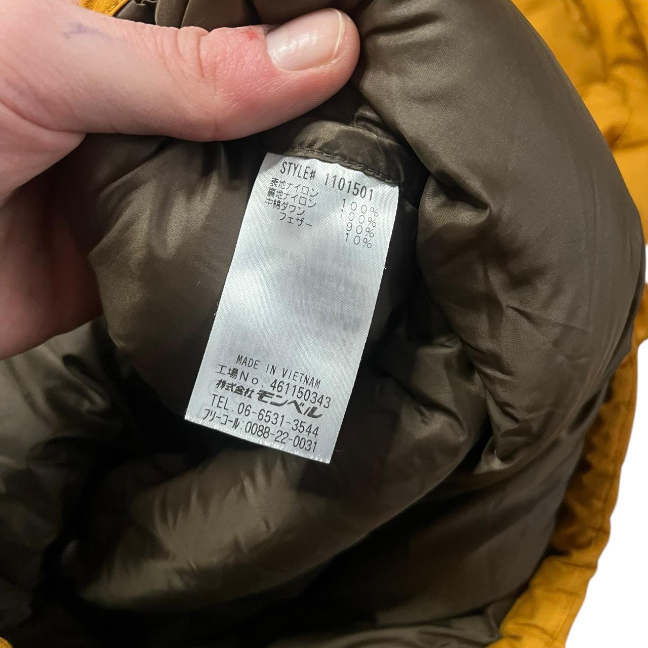 Montbell Lightweight Gore-Tex Waterproof Down Jacket Caramel Yellow